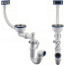 Сифон для кухонной мойки GRANULA САДКО+ телескопический, 3 1/2, прямоугольный перелив CF-0044